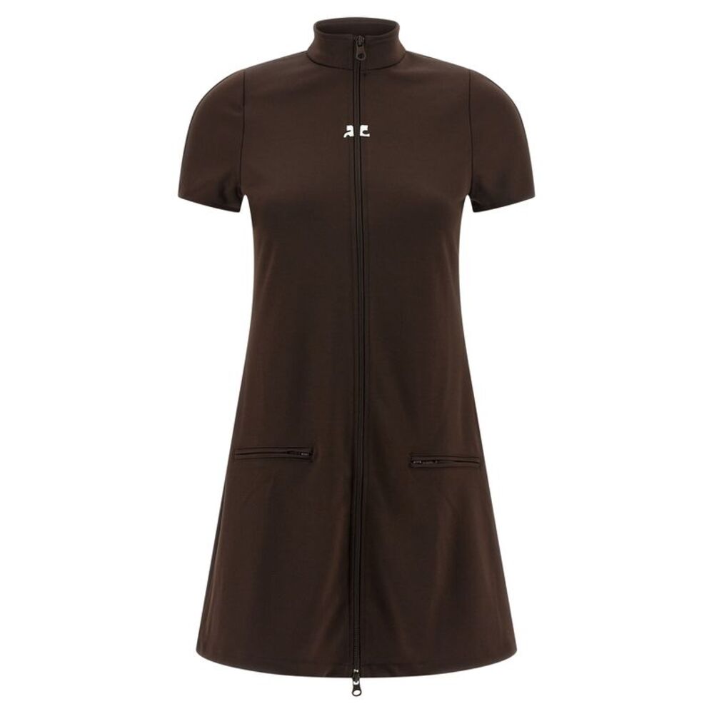 Courrèges Brown Polyester Short Women's Dress